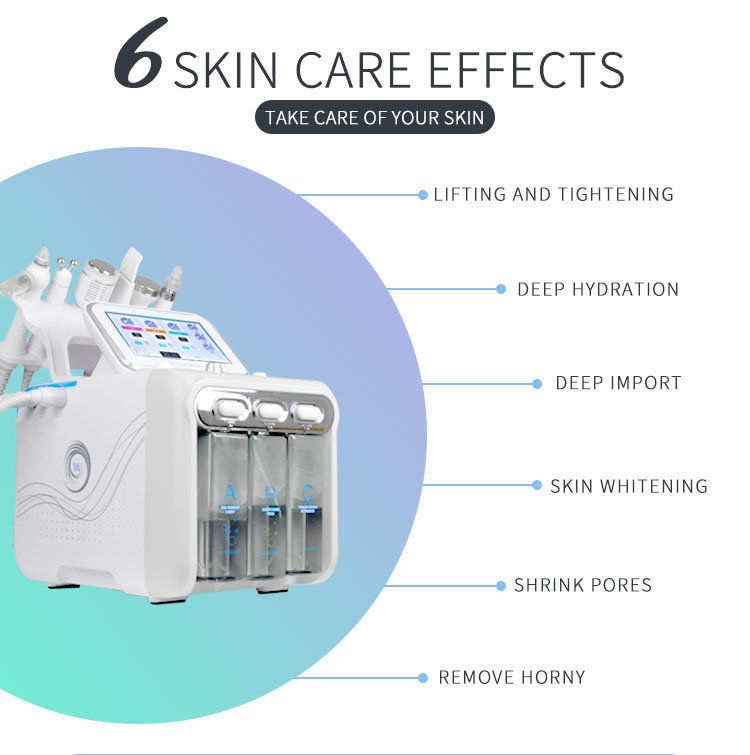 New 6 in 1 Water Oxygen Bubble Facial Beauty Machine Hydro Dermabrasion Beauty Equipment