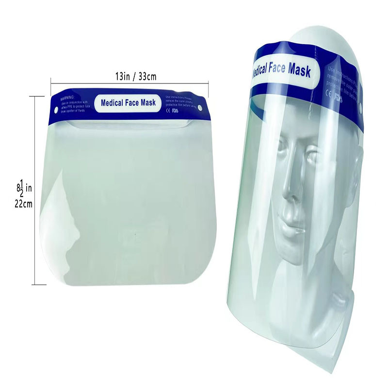 Personal Protective Equipment Transparent Protective Anti-Fog Disposable Face Shield Customizable