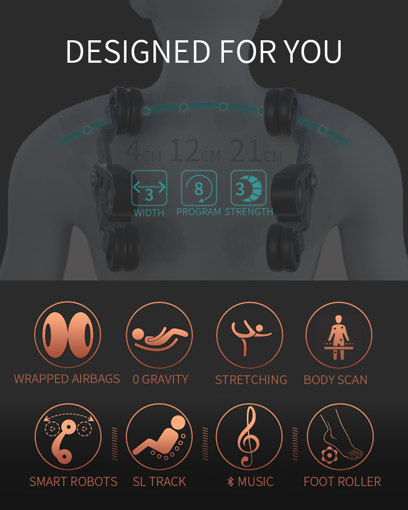 Luxury Designed Full Body Massager, Zero Gravity Shiatsu Massage Chair