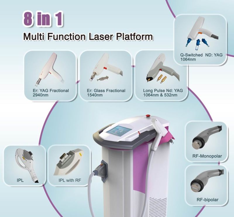 IPL RF ND YAG Laser Hair Removal Machine Long Pulse Laser Machine 1064/532nm ND YAG Laser