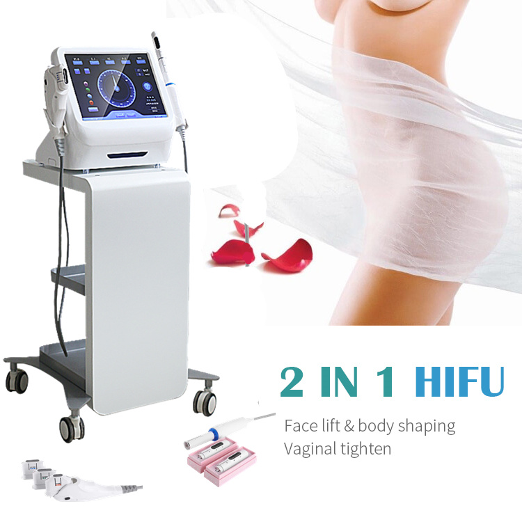 Portable 2 in 1 Hifu Face Lifting / Vaginal Tightening Ultrasound Hifu Beauty Machine