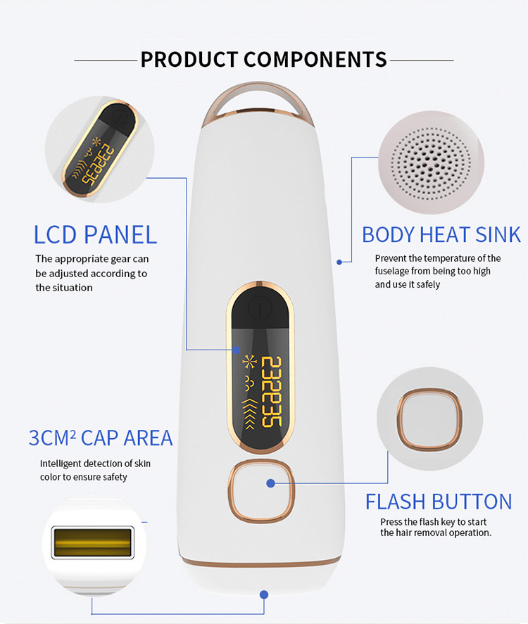 Electric Body Facial Permanent Hair Removal Personal Care Painless IPL Laser Pulse Light Epilator