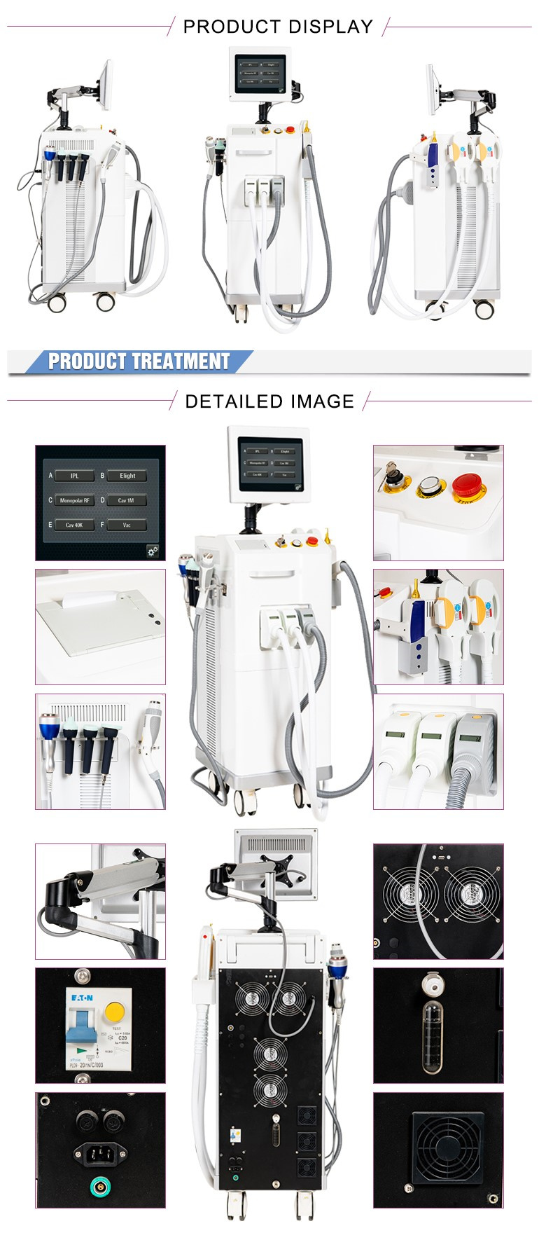 Multifunction Beauty Machine 4 in 1 Elight IPL Opt Shr RF ND YAG Laser Tattoo Removal/Hair Removal Machine IPL