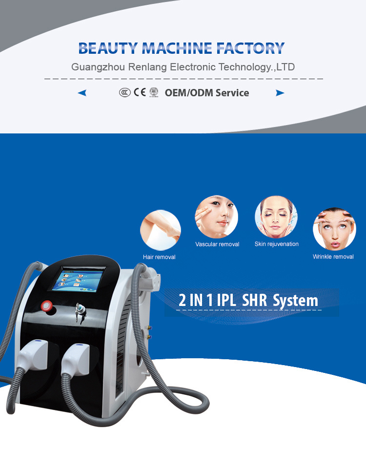 IPL System Shr Double Handle Hair Removal Machine