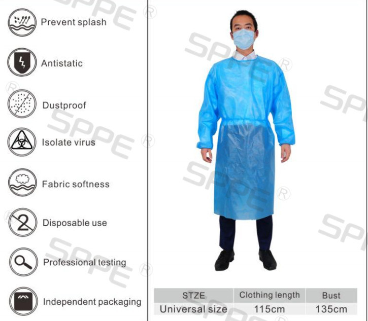 Personal Protective Equipment Coverall Isolation Disposable Safety Clothing Protective Suit