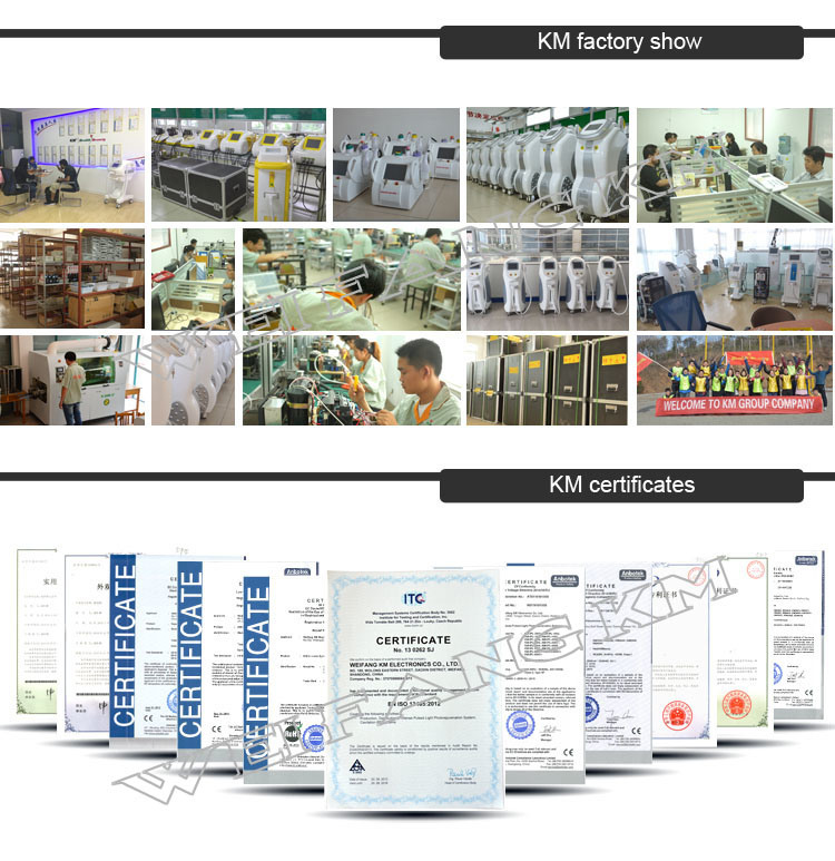 Weifang Km Medical Aesthetic Equipment with Cavitation RF ND YAG Laser IPL Shr