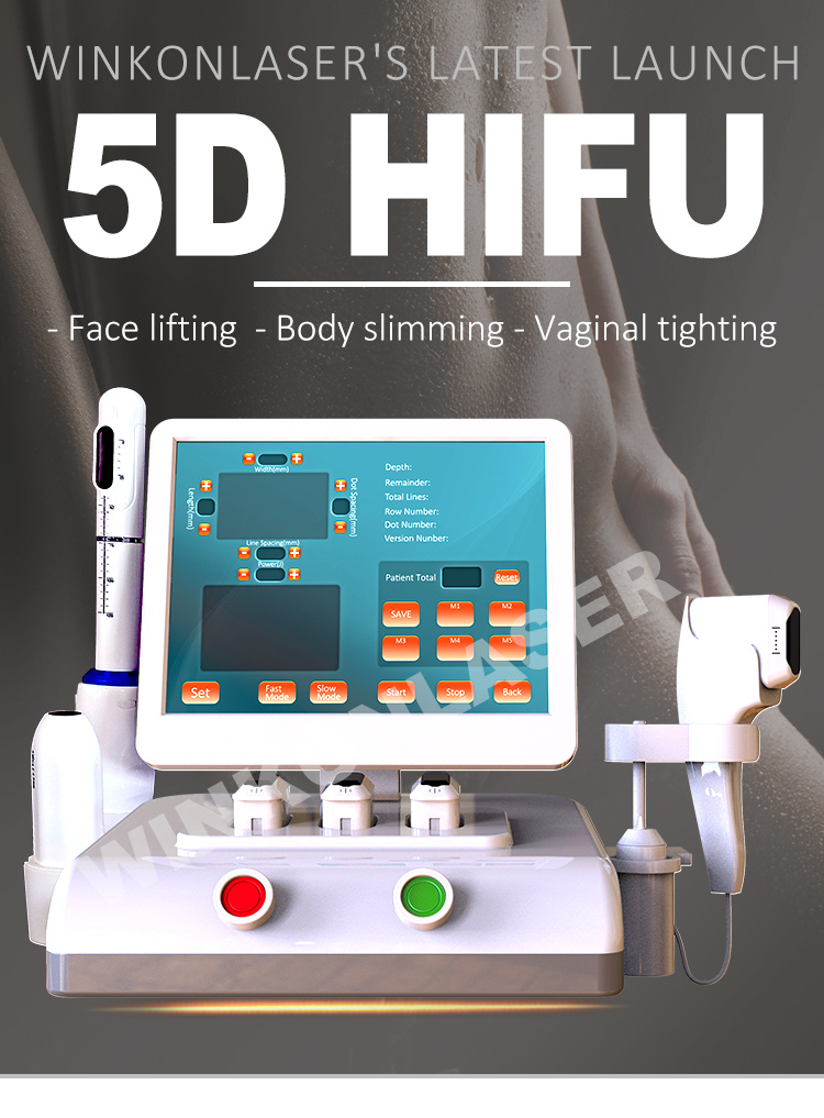 Hifu 3D 4D 5D Hifu Face Body Lift Vaginal Tightening Anti-Wrinkle Machine 8 Hifu Cartridges with CE