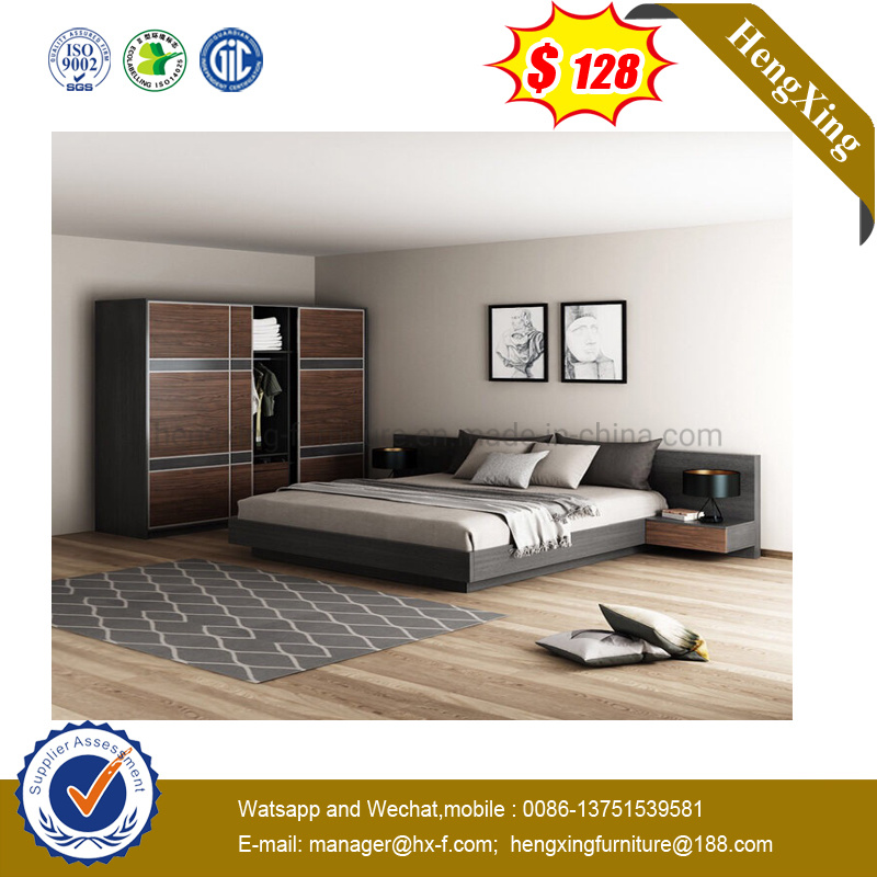 Modern King Size Home Apartment Living Room Wooden Bedroom Bed
