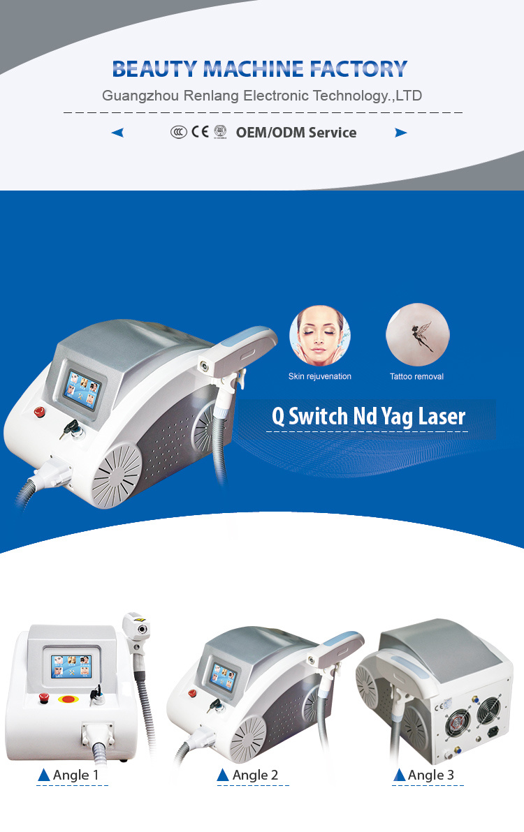 Portable Q Switch ND YAG Laser Tattoo Removal 1064 Nm 532nm ND YAG Laser