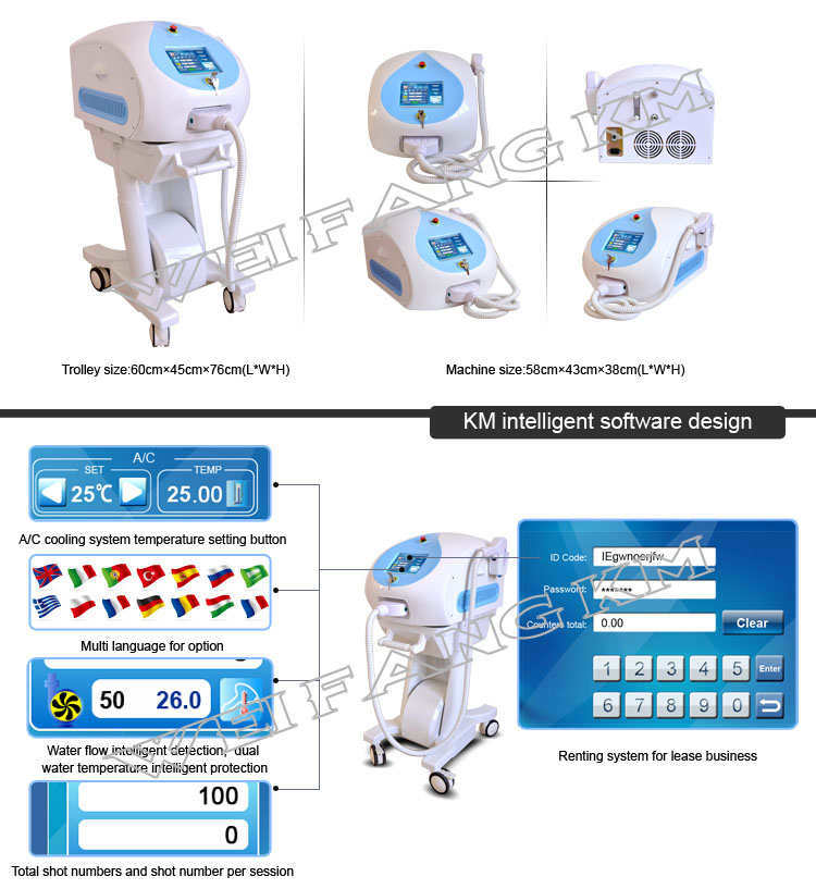 Diode Laser 808nm Aesthetics Equipment Laser Depilation Beauty Machine for Permanent Hair Removal