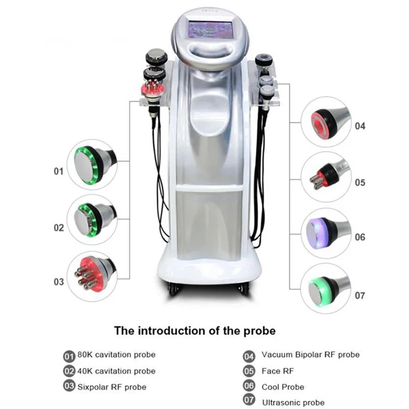 Hot Selling 2021 Portable Ultrasonic Cavitation 7 In1 80K Cavitation Slimming Machine at Home