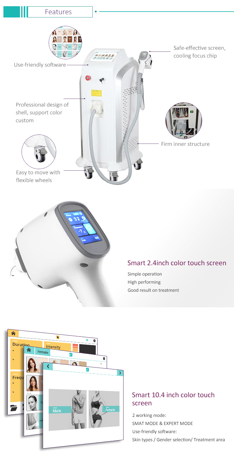 Ce Approved 808nm Diode Laser for Hair Removal Beauty Machine