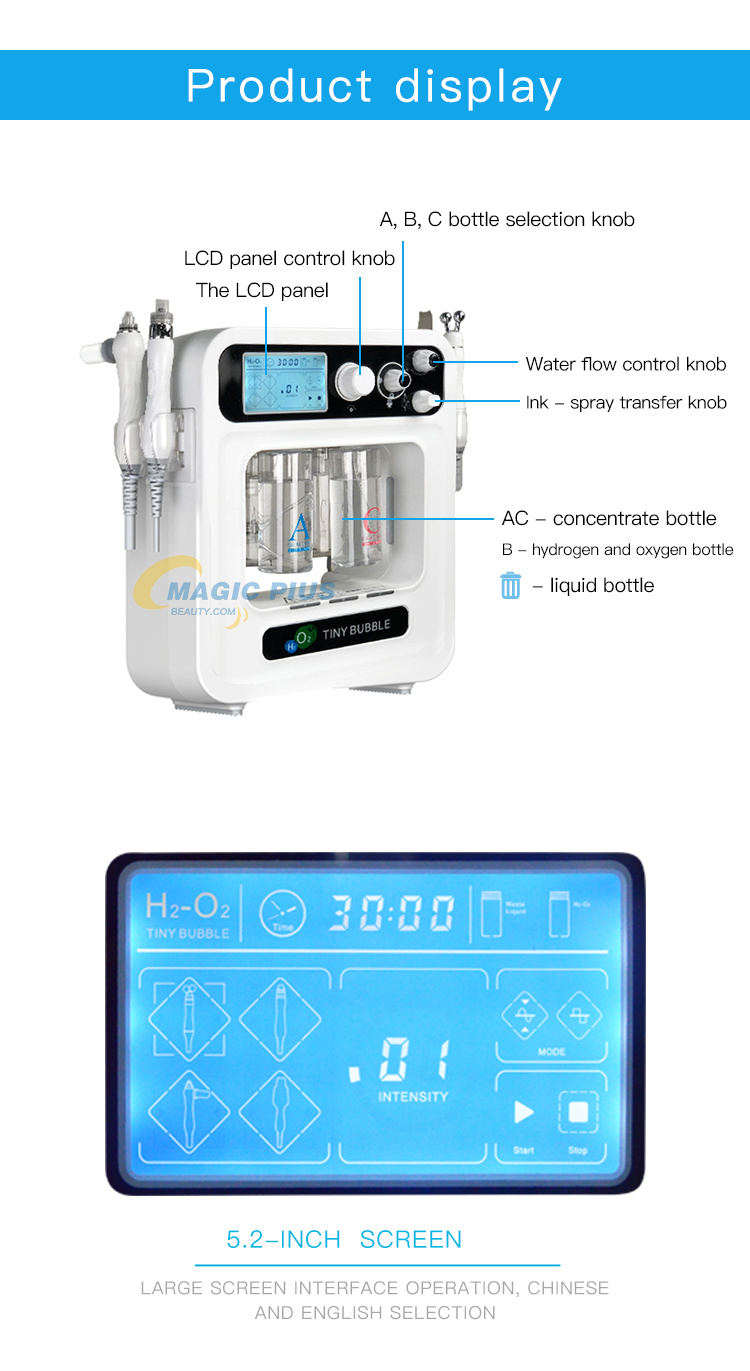 4 in 1 Hydrogen Hydra Skin Scrubber Microdermabrasion Facial Machine