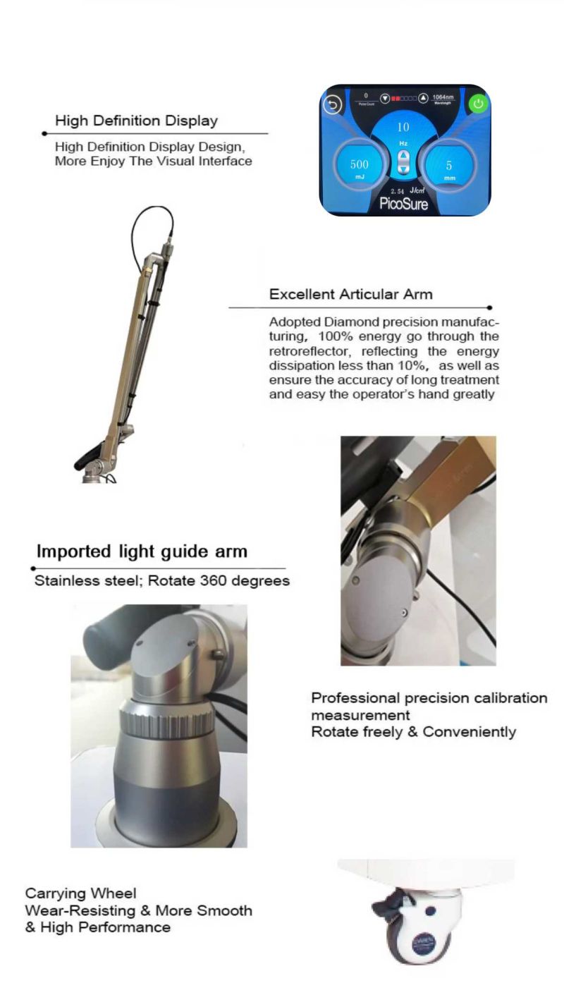 Picosecond Laser Tattoo Removal Machine with ND YAG Laser for Dark Spot Removing