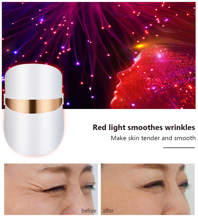 3 Colors LED Red Light Therapy Beauty Facial Mask Face Beauty Mask
