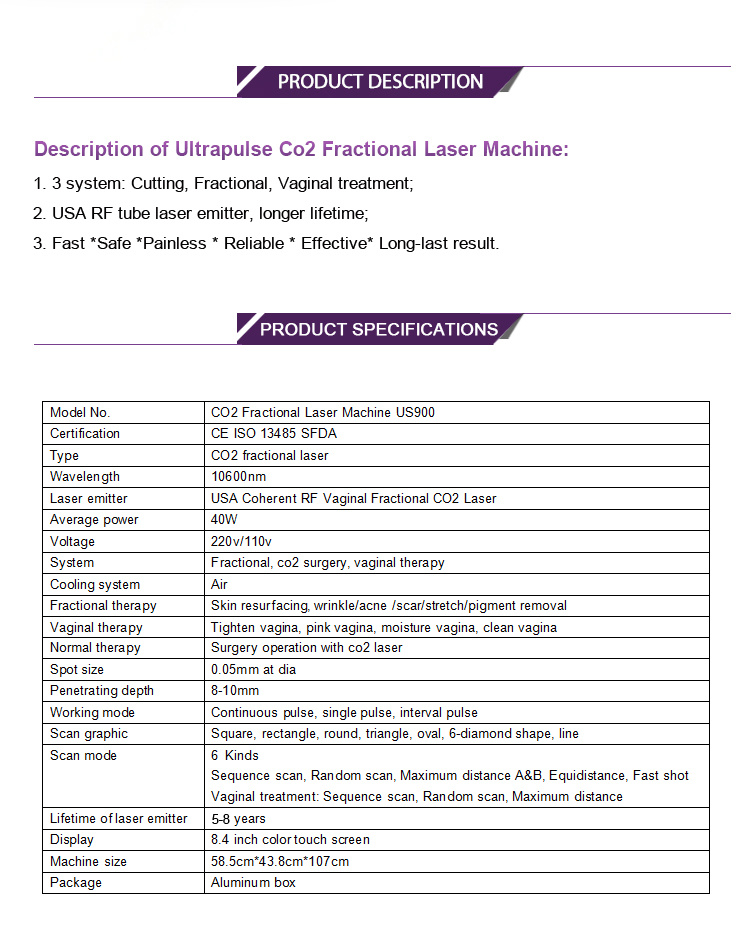 CE Approved Portable CO2 Laser Fractional Laser System