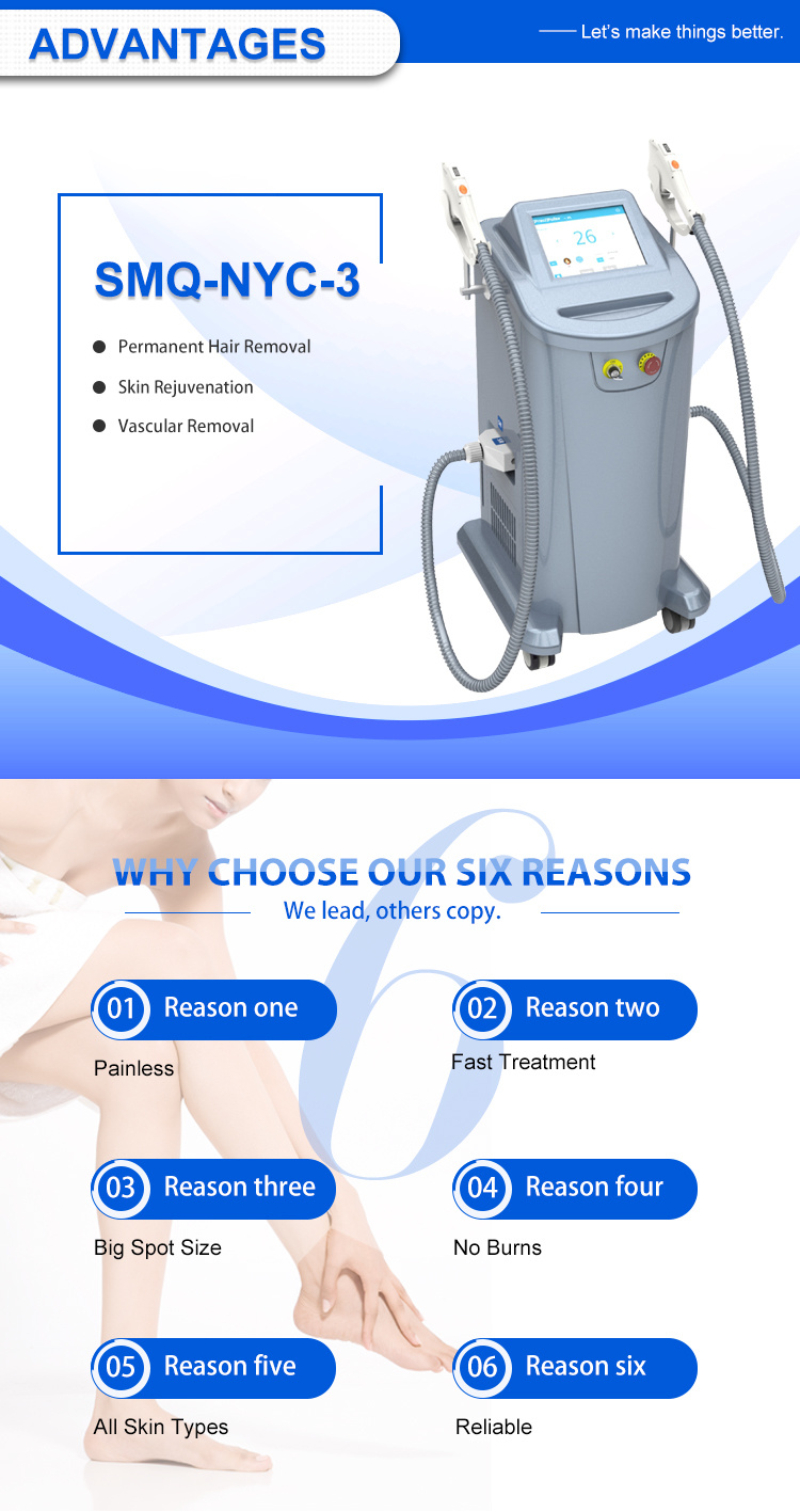 New Shr IPL+ Elight + RF Multifunctional IPL Shr IPL Hair Removal