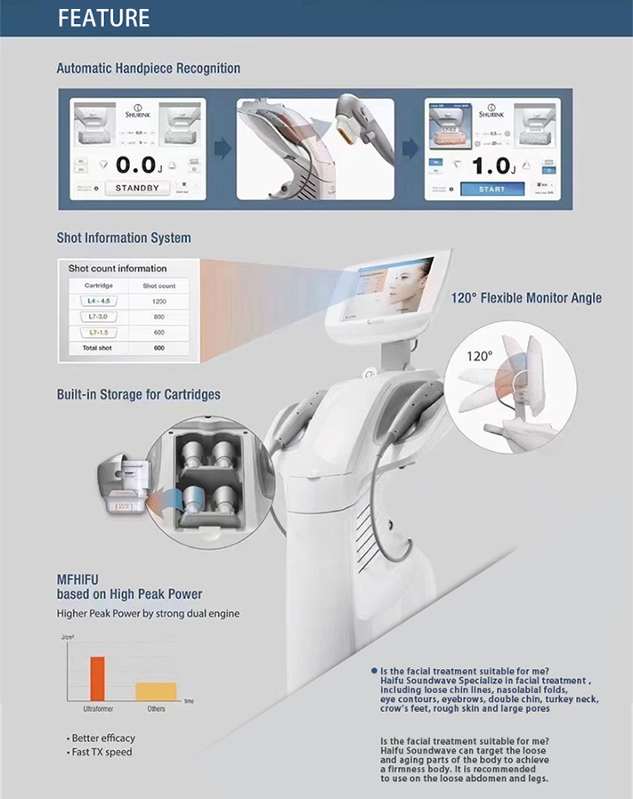 CE Approved Hifu Machine From Korea Facial Lifting Und Radiofrequenz Hifu with 12 Shots