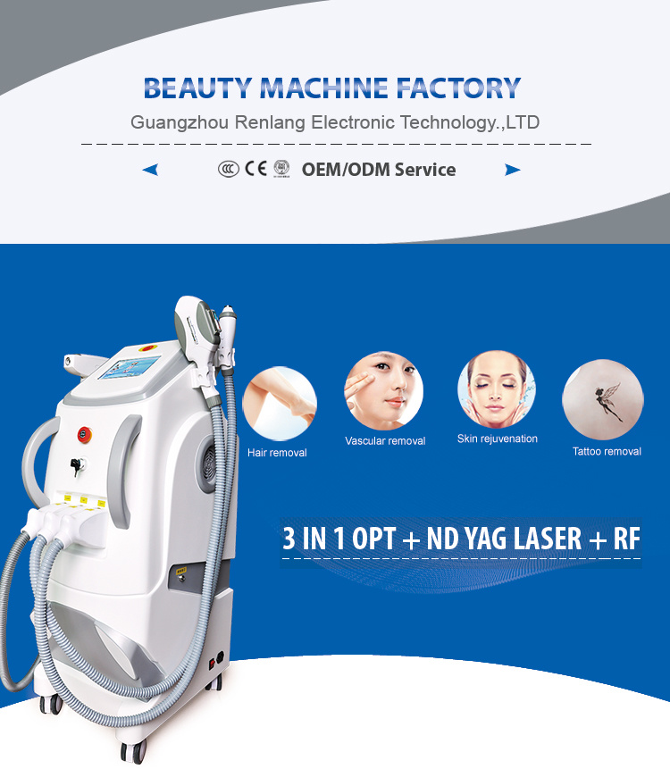 IPL Hair Removal & Skin Rejuvenation Laser Tattoo Removal RF Face Lifting Machine