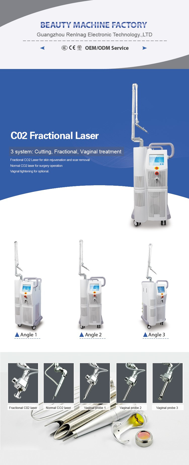 Medical Laser RF Fractional CO2 Laser Beauty Salon Equipment