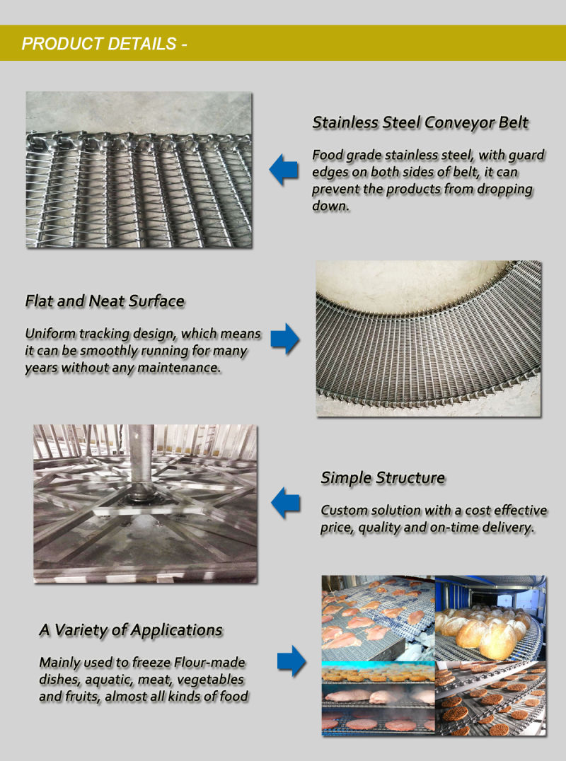 Spiral Cooling Freezing Proofing Conveyor for Food Industry