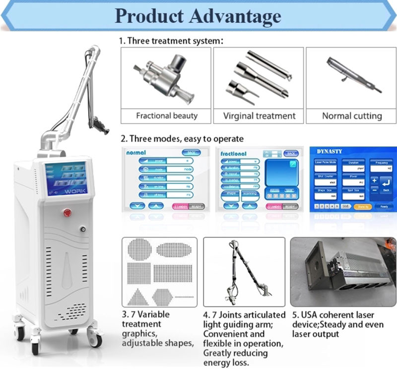 Multifunctions Facial Beauty Fractional CO2 Laser Device RF Tube Machine