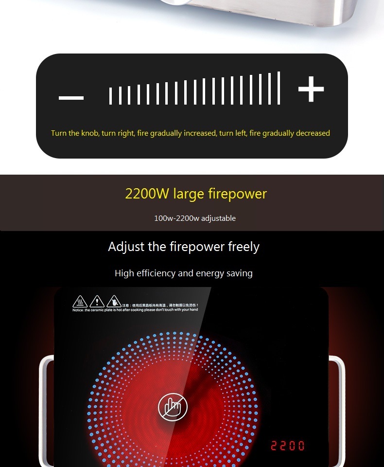 Timing Appointment of 2000W High Power Electric Stove with Far Infrared Range Infrared Cooker