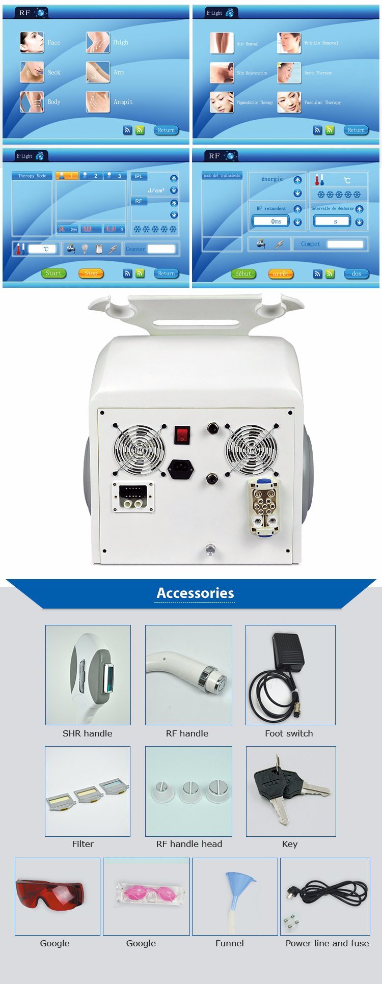 Ce Approved Medical Equipment IPL Laser for Hair Removal