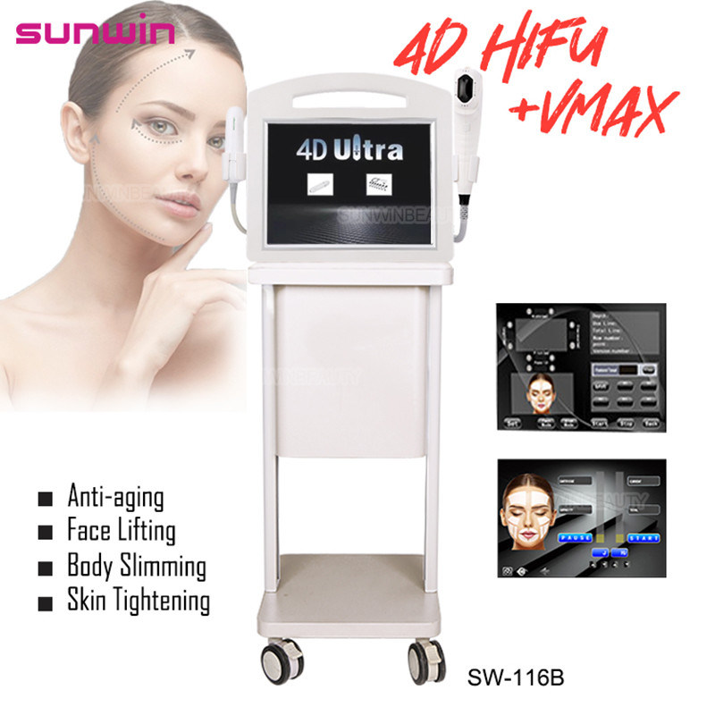 2021 Mini Vmax 3D 4D 5D Hifu Ice Face and Body Lifting Facial Machine V Max Korean Anti-Wrinkle Slimming Hifu Device