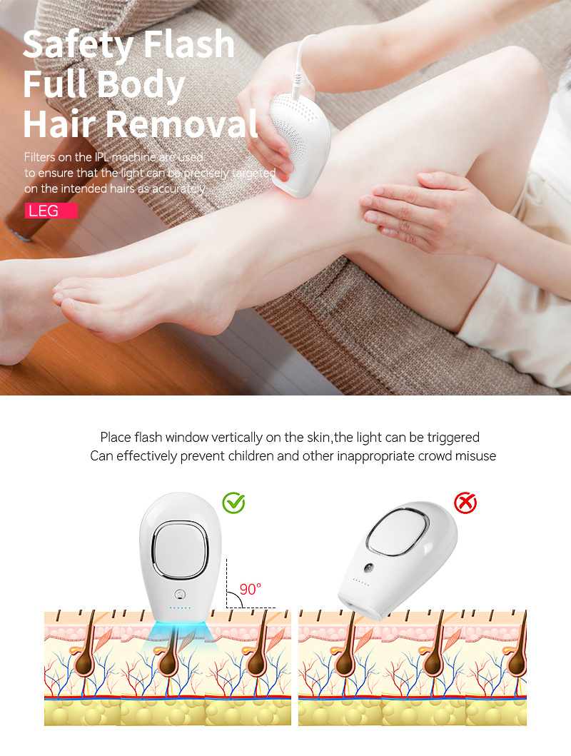 New Electric 500000 Flashes IPL Epilator Laser Hair Body Legs Removal Device