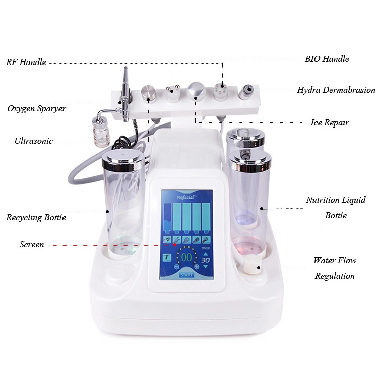 Portable Hydra Facial Microdermabrasion Multifuctional Beauty Machine with Oxygen Peel RF Bio Ultrasonic