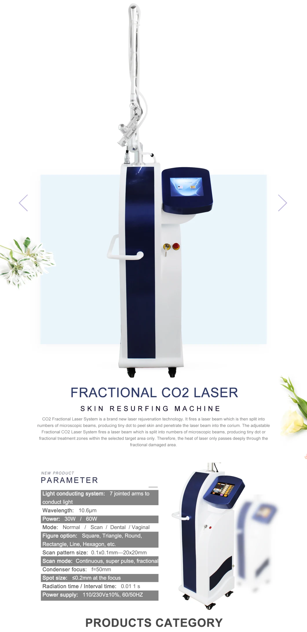 Effective Treatment with Skin Hydroponic Skin Rough Fractional Laser CO2