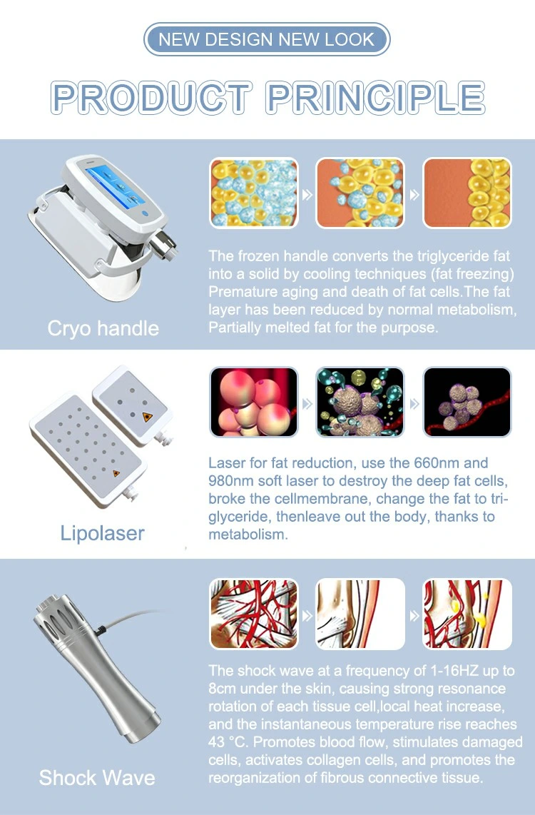 Fat Freezing Machine Cryolipolysis Cryotherapy Cavitation RF Lipo Laser Body Sculpting Machine