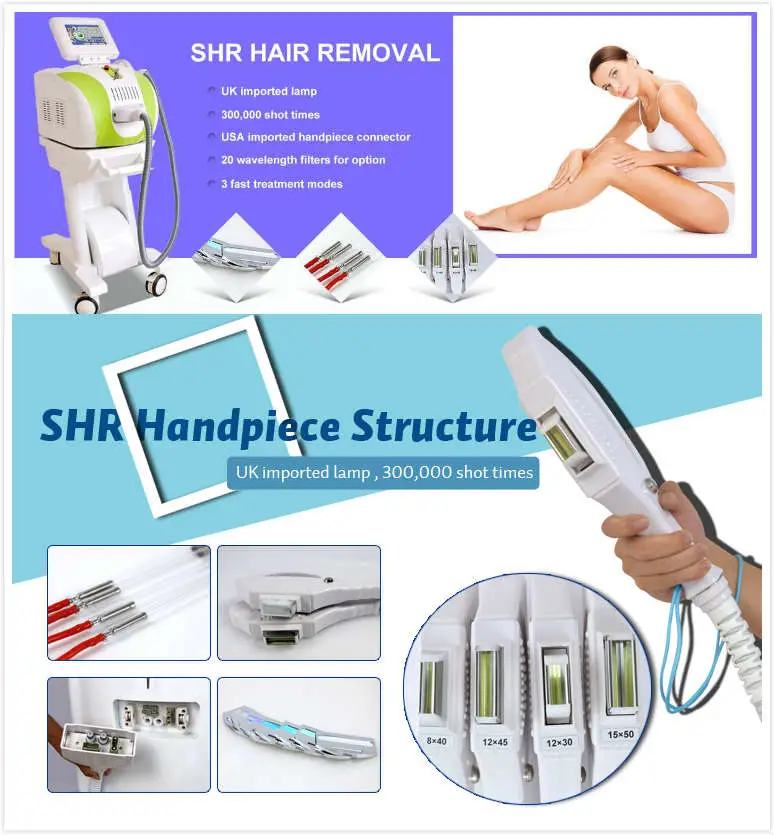 Salon Shr Hair Removal IPL Equipment / Medical Laser Hair Removal Beauty Machine