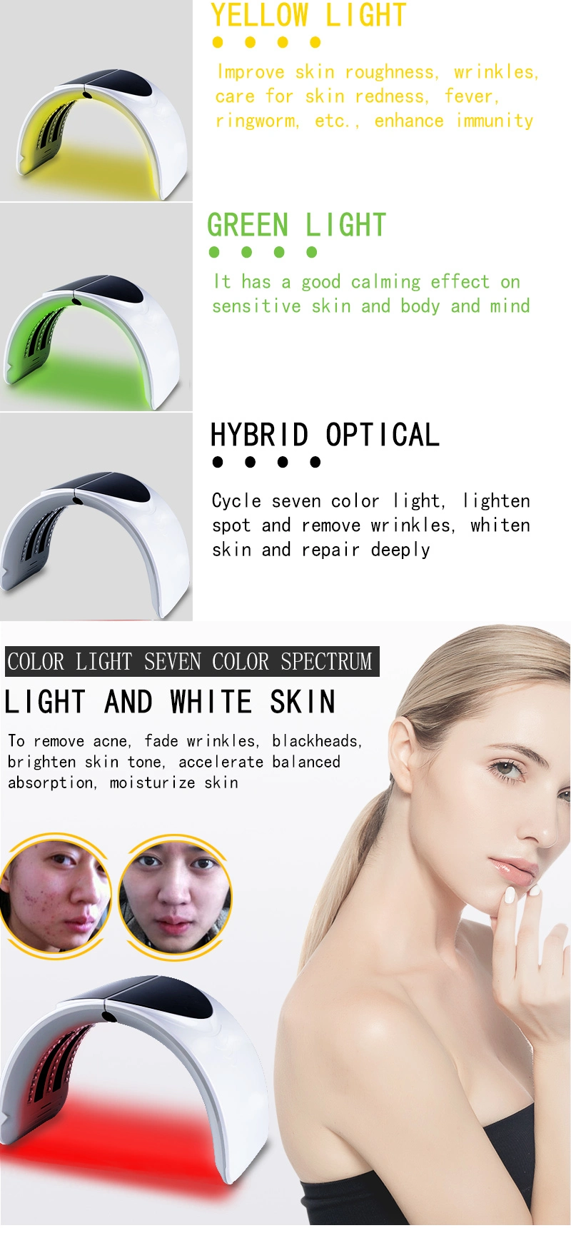 Beauty RF Facial Light Therapy Beauty Device for Skin Care