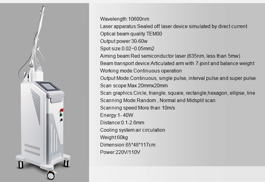 1060nm Laser Multi-Functional Fractional CO2 Laser Beauty Equipment