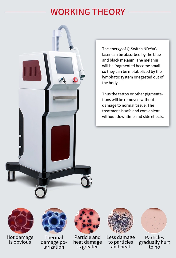 Q-Switch ND YAG Laser Tattoo Removal Laser Beauty Machine