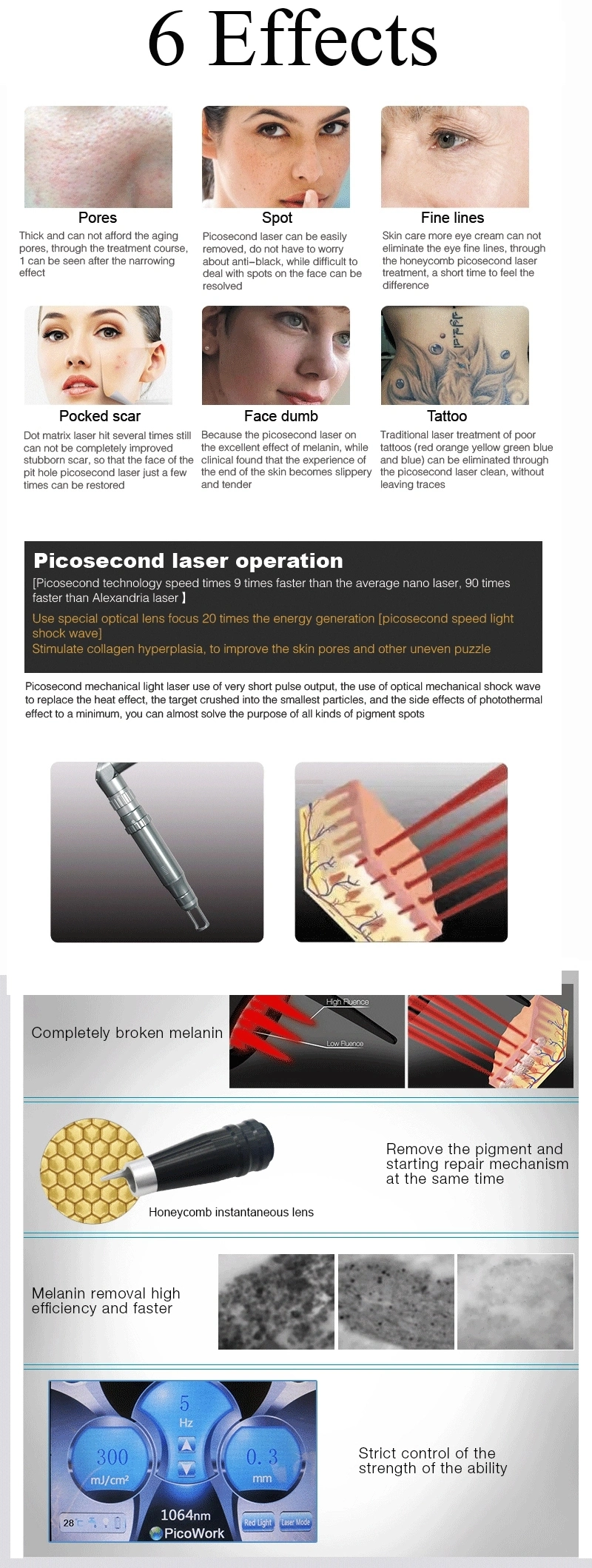 Professional Picosecond Laser Tattoo Removal Pico Laser Spot Removal Q-Switch Picosecond Laser Pigmentation