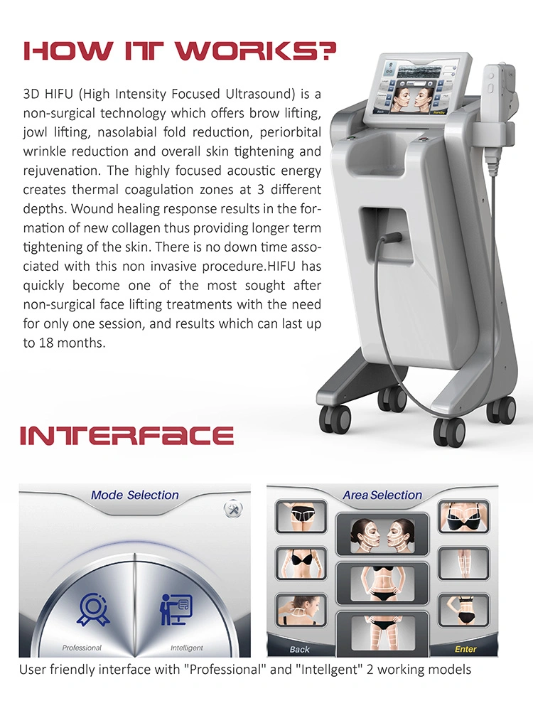 2020 Best Hifu Korea Focused Ultrasound Skin Tightening Face Lift Malaysia 3D/4D Hifu Beauty Machine