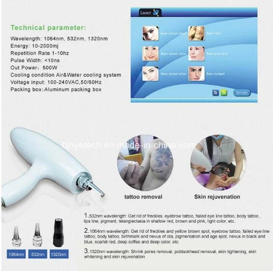 Switch ND YAG Laser / Tattoo Removal Machine / Laser Tattoo Removal