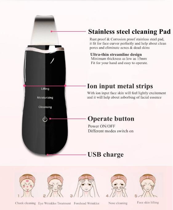 Ultrasonic Skin Scrubber Ultrasonic Peeling Shovel Skin Beauty Machine
