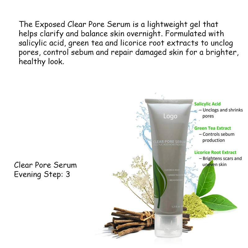 OEM Green Tea Extract Benzoyl Peroxide Tea Tree Oil Acne Treatment Serum Spot Treatment