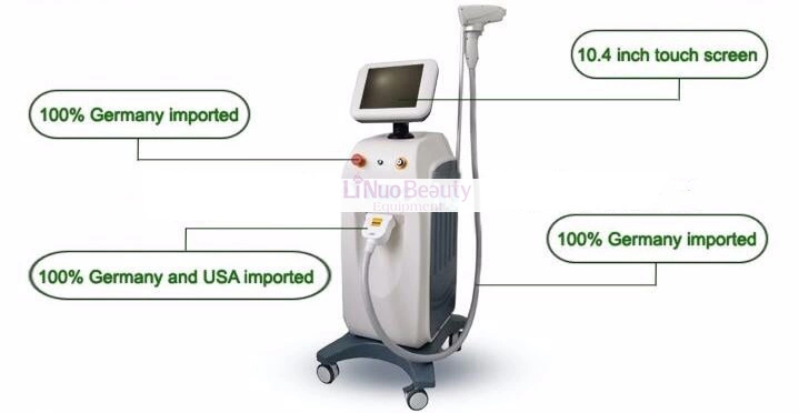 Hair Removal Beauty Equipment / Laser Diodo 808nm Portable Diode Professional Laser Hair Removal Machine