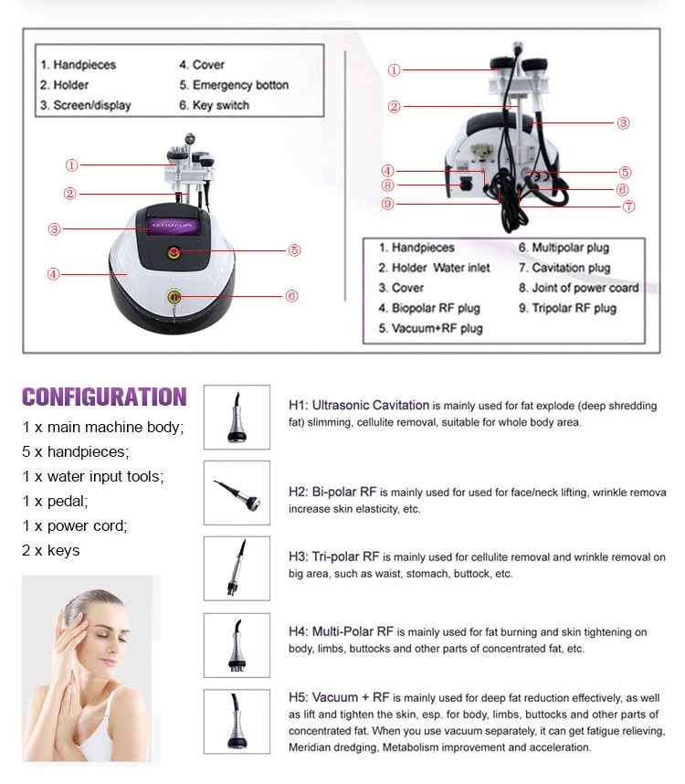 Body Weight Loss Body Vacuum RF Slimming Machine with ISO