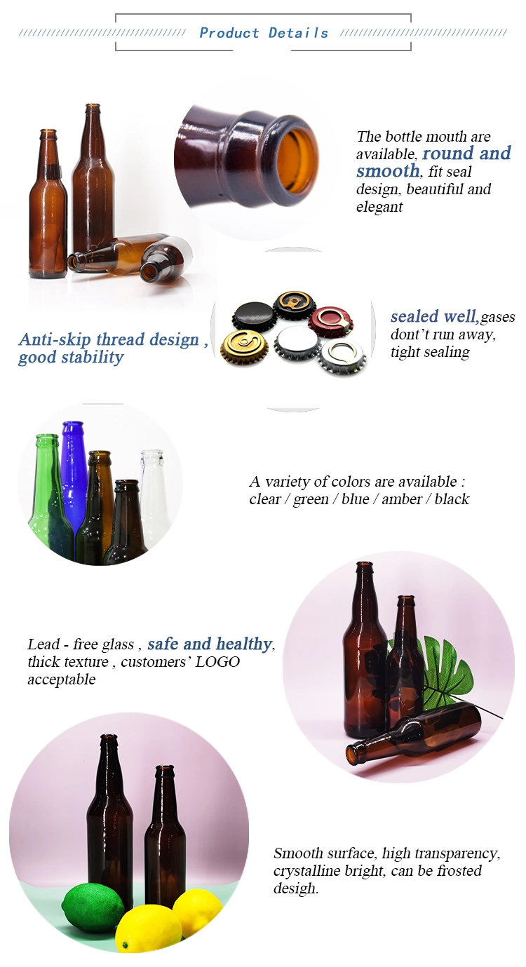 Home Brewing Glass Beer Bottle with Easy Wire Cap