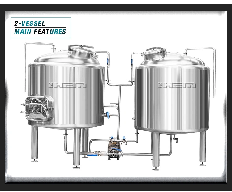 100L 500L 1000L 2000L Brew System Brewery Equipment Beer Brewing Turnkey Plant for Bar