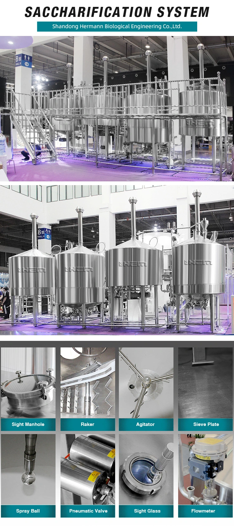 Beer Brewery Equipment 5000L 3000L 1000L 2000L Micro Brewery Per Batch