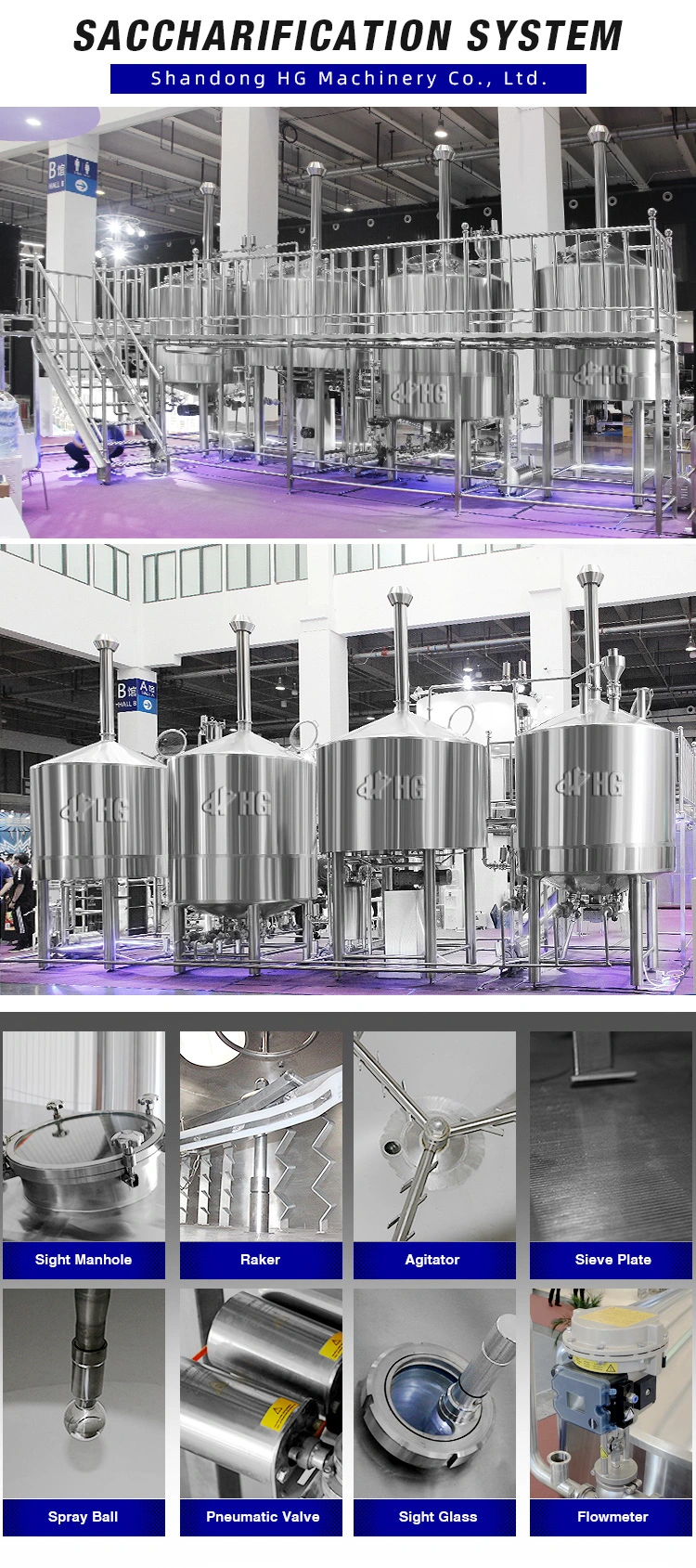 1000L 2000L Brewery Beer Brewing Equipment Brewery