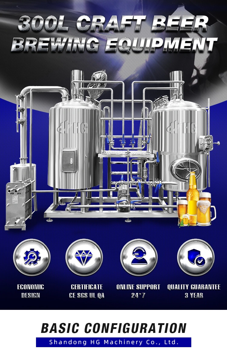 300L Turnkey Brewing System/Brewery Machine/Commercial Beer Brewery Equipment