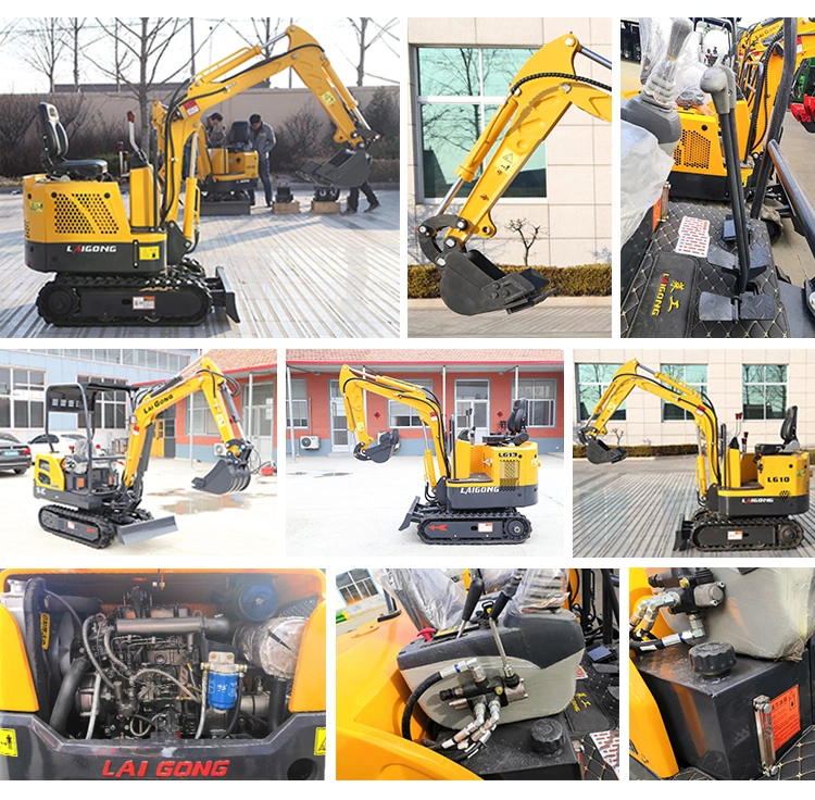 1 Ton Garden Digger Mini Earth Moving Equipment Mini Crawler Excavator with Pallet Forks /Auger